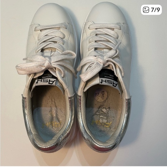 Ash White and Silver Platform Sneakers Size 9 (39) SB-1 - Picture 7 of 9